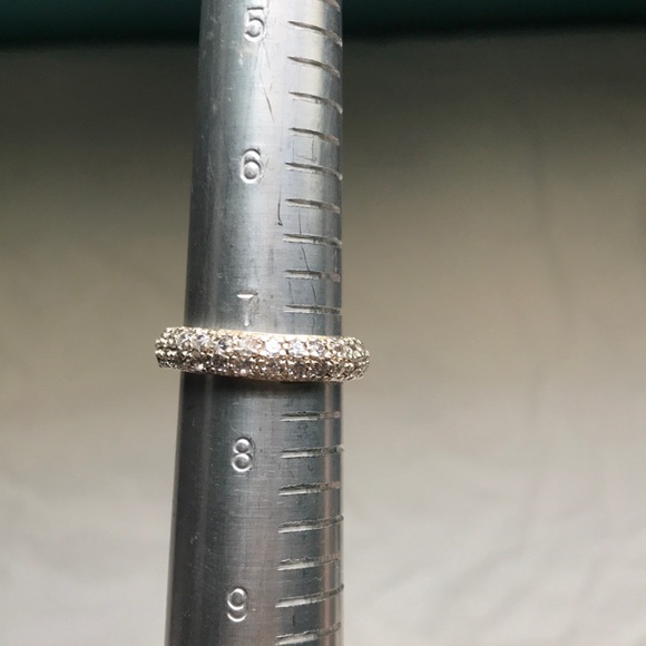 Sterling silver cubic zirconia ring/band - Picture 6 of 7